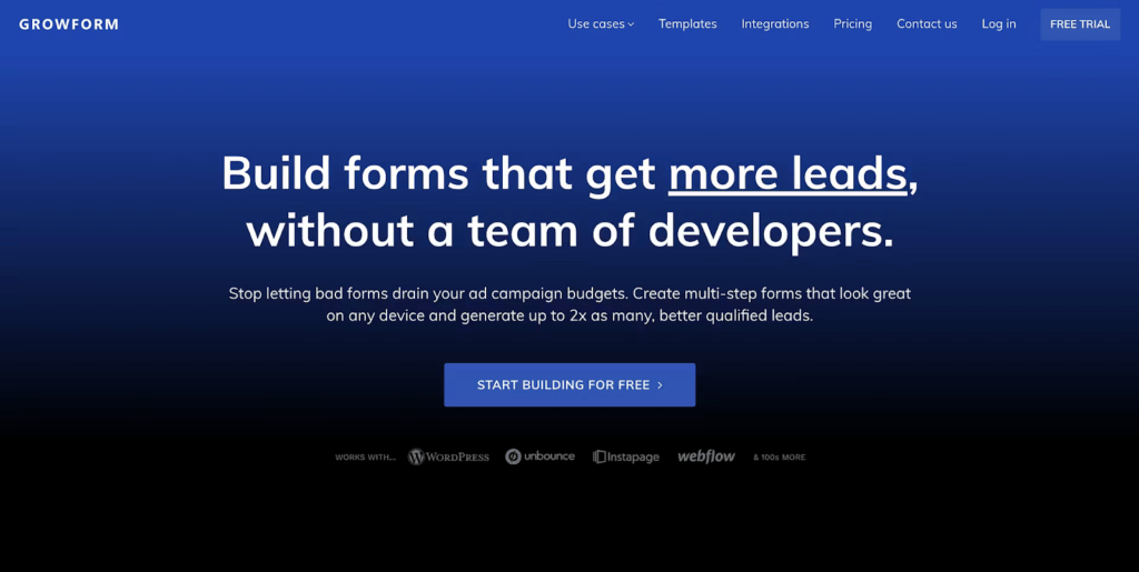 Screenshot: 1. Growform