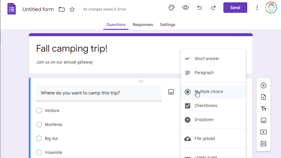 Screenshot: 4. Google Forms