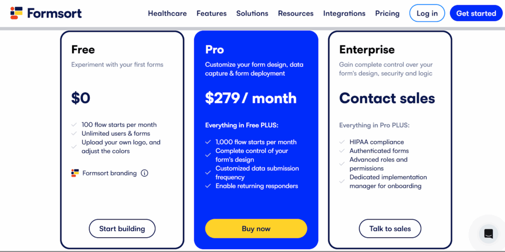 Screenshot: Pricing