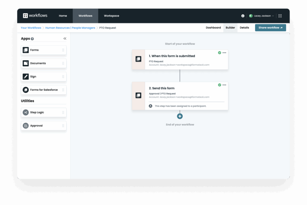 Screenshot: 5. Formstack