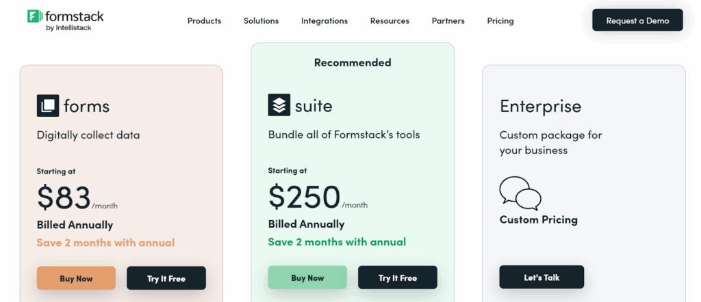 Screenshot: Pricing