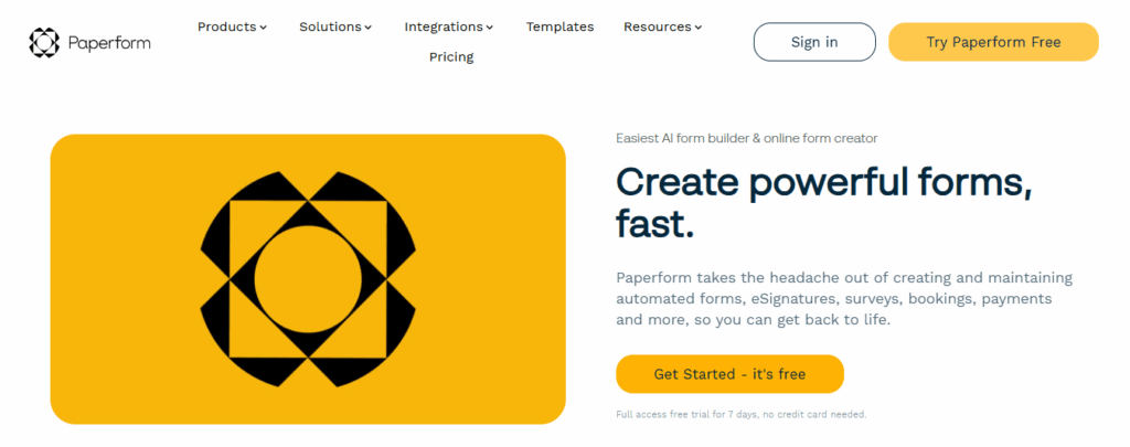 Screenshot: 5. Paperform