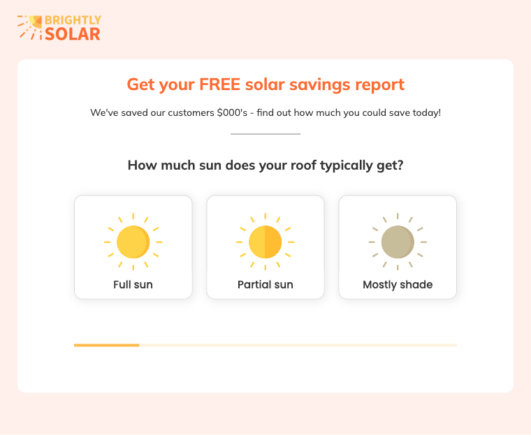 A form question answered with three picture buttons