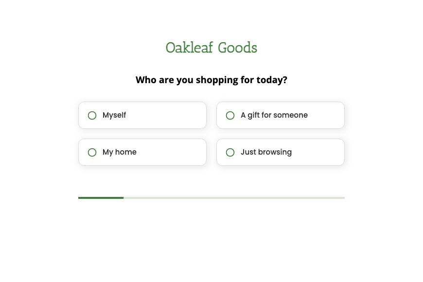 Our Product recommendation quiz form template
